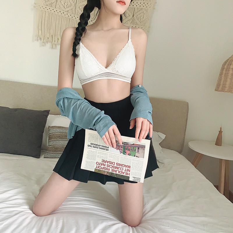 Áo Bra Ren Hoa Nhí Mút Mỏng Cài Sau, Áo Lót Nữ Thoáng Mát Dễ Thương - 7338