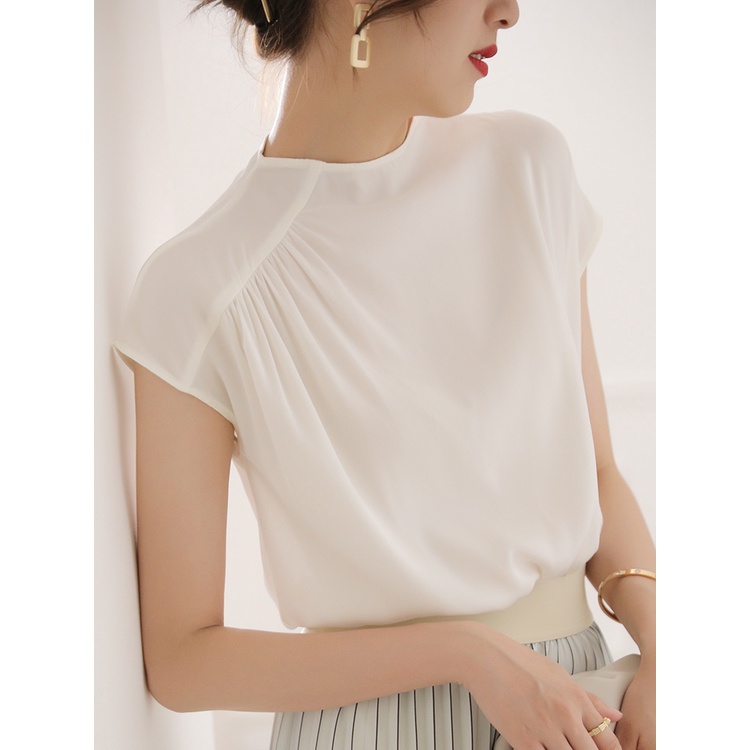 Áo Sơ Mi Giả Lụa Mulberry Cao Cấp Dáng Ôm Thời Trang Mùa Hè Pháp Cổ Điển Cho Nữ H4477