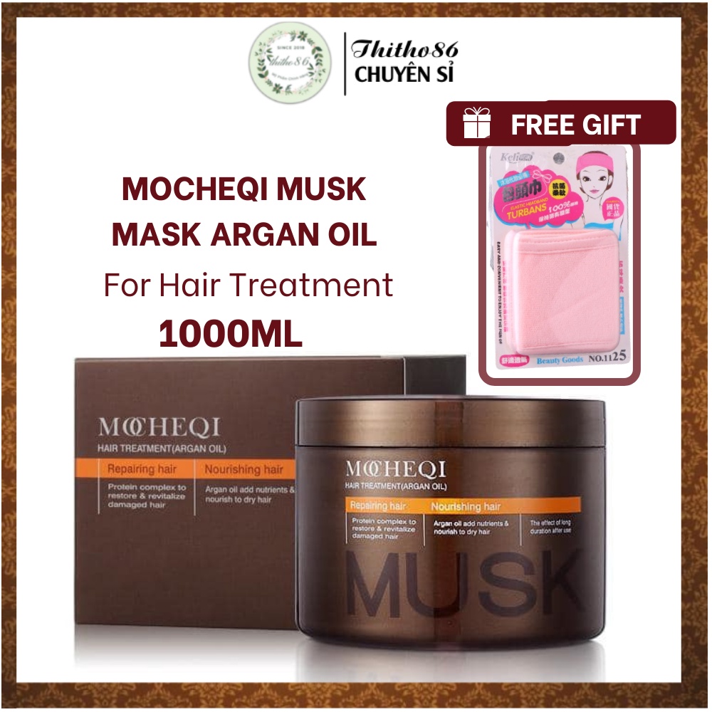 Hấp Dầu Phục Hồi Tóc Hư tổn Nặng Mocheqi Musk Mask Argan Oil