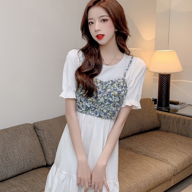 Đầm hai dây Perty đính nơ phong cách Pháp thời trang cao cấp cho nữ