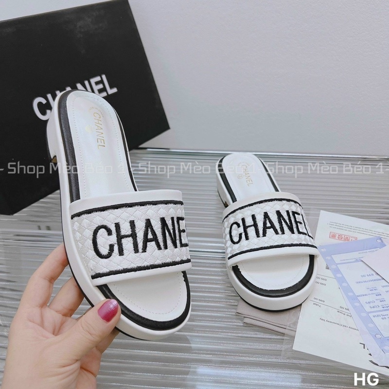 Dép cn quai chữ ngang kẻ viền fullbox