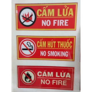 Biển báo cấm lửa và cấm hút thuốc