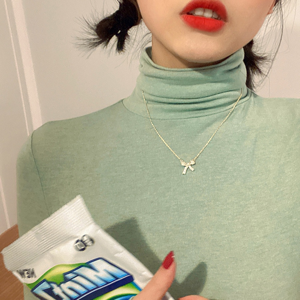 Dây chuyền mặt nơ đính đá thời trang thanh lịch dành cho nữ Yanqueens Đồ trang sức