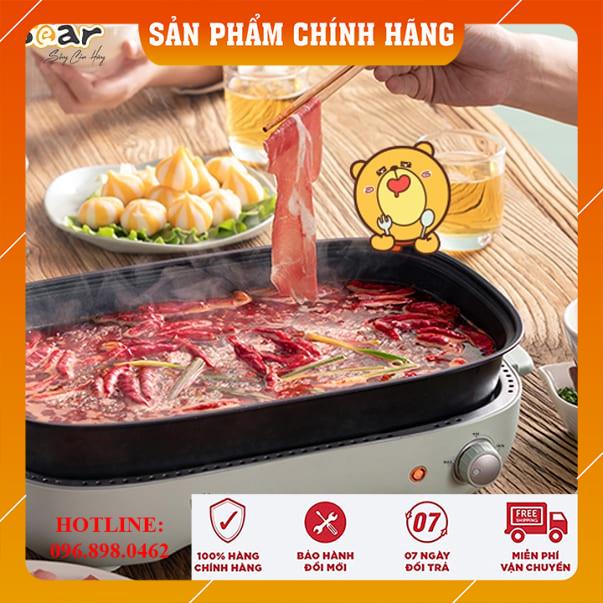 Bếp Nướng Điện Không Khói 3 Khay Bear Chính Hãng, Nồi Lẩu Điện Đa Năng, Nồi Lẩu Nướng 3 In 1 Bear Bản Quốc Tế