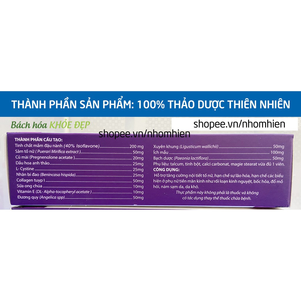 Viên uống Sâm Ngọc Nữ tăng nội tiết tố nữ, giảm nám sạm da, tăng sinh lý nữ - Vỉ 30 viên | BigBuy360 - bigbuy360.vn