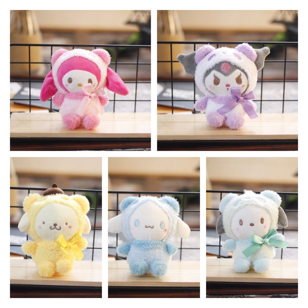 10cm Sanrio Plush Stuffed Toys  Animation Kuromi Cartoon Key Chain Decorations girl gift