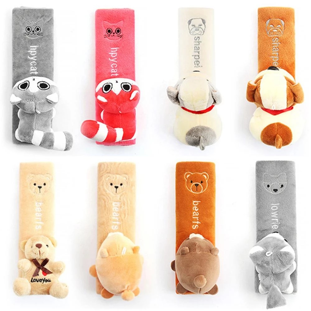 Vỏ bọc dây đai an toàn xe hơi đệm vai trang trí thú nhồi bông hoạt hình xinh xắn dành cho bé