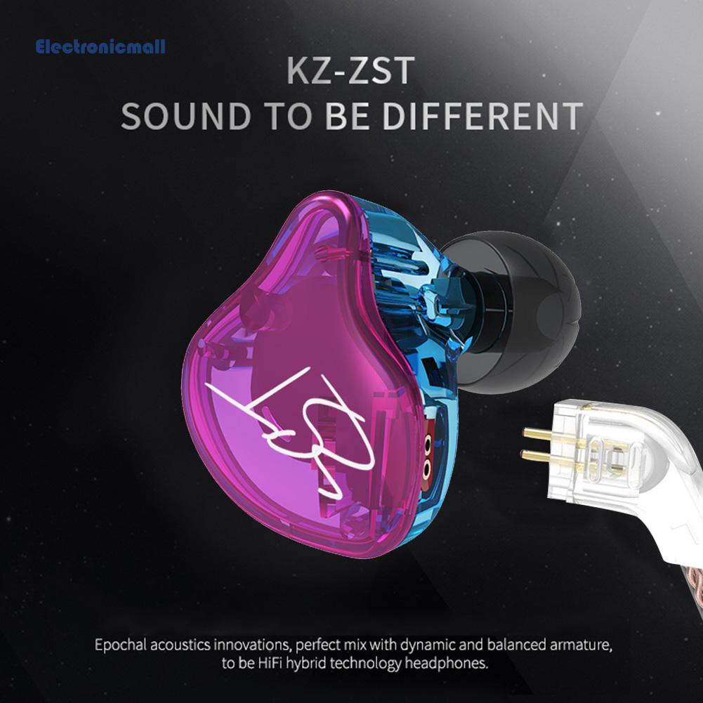 ElectronicMall01 KZ ZST 1BA+1DD Hybrid Driver HIFI In Ear Earphone DJ Monito Running Headset Earbuds