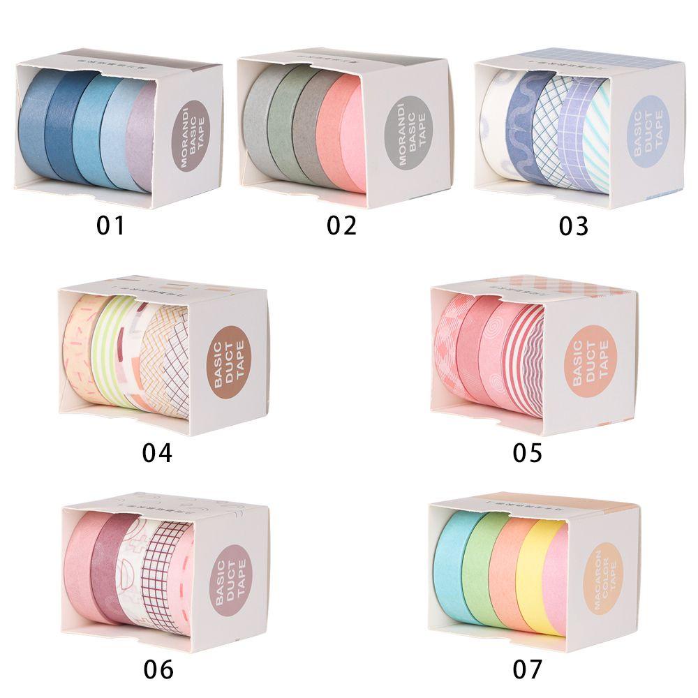 YOLA Bộ Cuộn Băng Dính Washi Họa Tiết Hoạt Hình Trang Trí Sổ Tay DIY