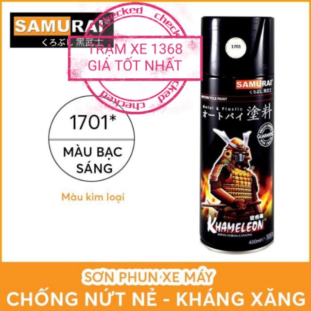 SƠN SAMURAI MÀU BẠC ÁNH KIM, BẠC KIM LOẠI MÃ MÀU 1701