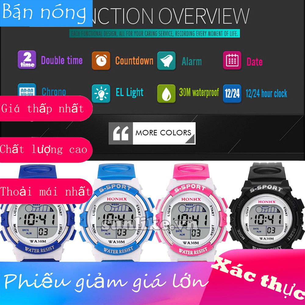 Đồng Hồ Điện Tử Thể Thao Chống Nước Cho Bé Trai