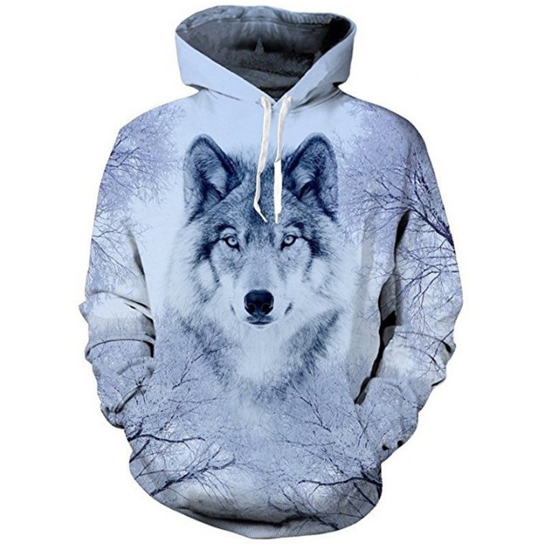 Áo Hoodie In Hình Sói 3D Thời Trang Thu Đông Cho Nam Nữ