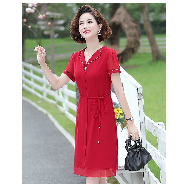 Chân Váy Dài Qua Gối Lưng Cao Thời Trang Mùa Hè Dành Cho Phụ Nữ Trung Niên 2022