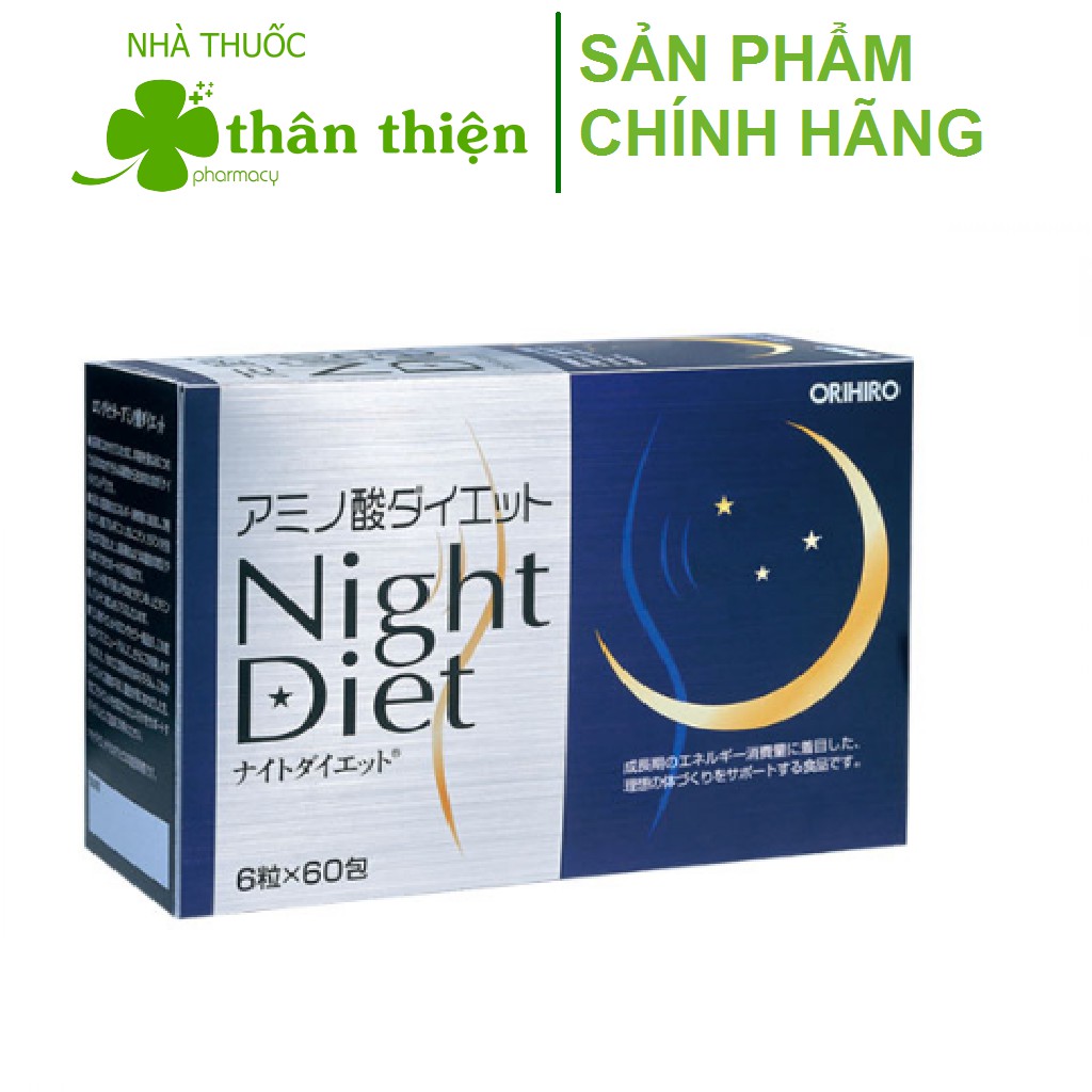 Viên giảm cân Night Diet Orihiro hộp 60 gói – Hỗ trợ chuyển hóa năng lượng, giảm cân nhanh an toàn