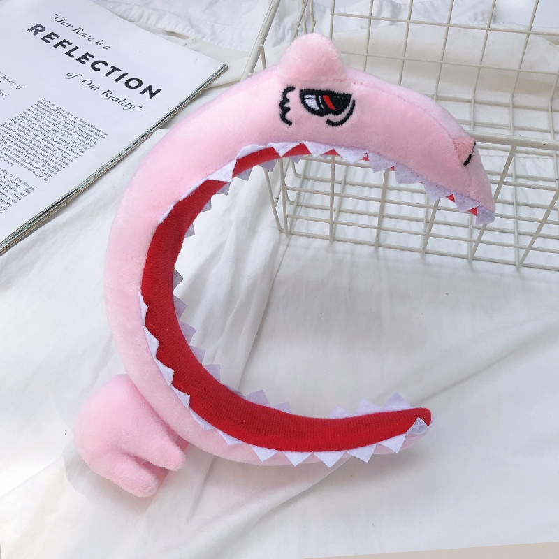 Băng Đô Rửa Mặt Hình Khủng Long/Cá Mập Phong Cách Hàn Quốc