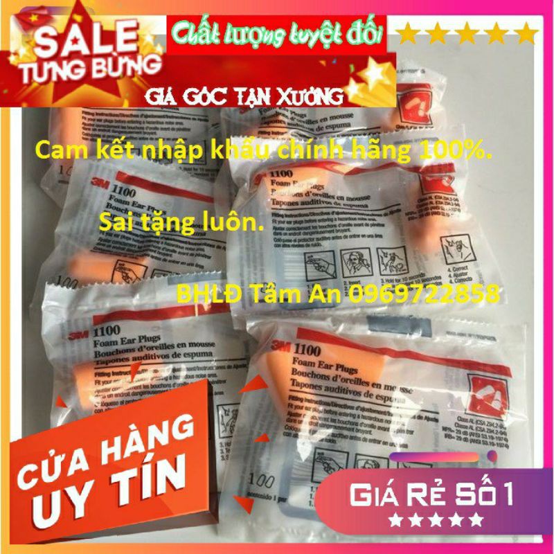 10 đôi Nút bịt tai, nút nhét tai chống ồn 3M 1100. KHUYẾN MẠI GIẢM GIÁ
