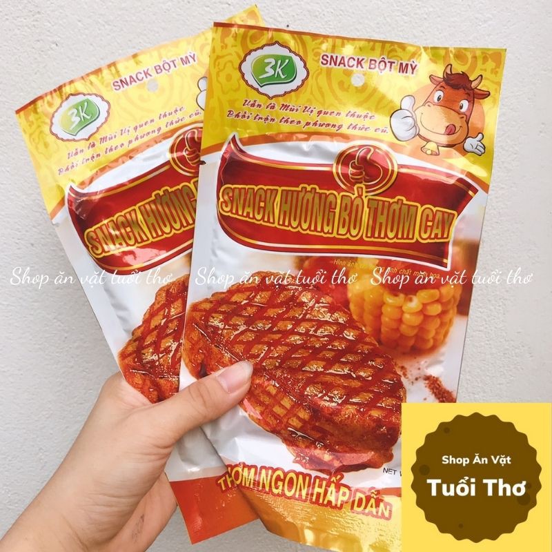 Snack Bò Miếng, Bimbim Hương Bò Thơm Cay Gói 30g