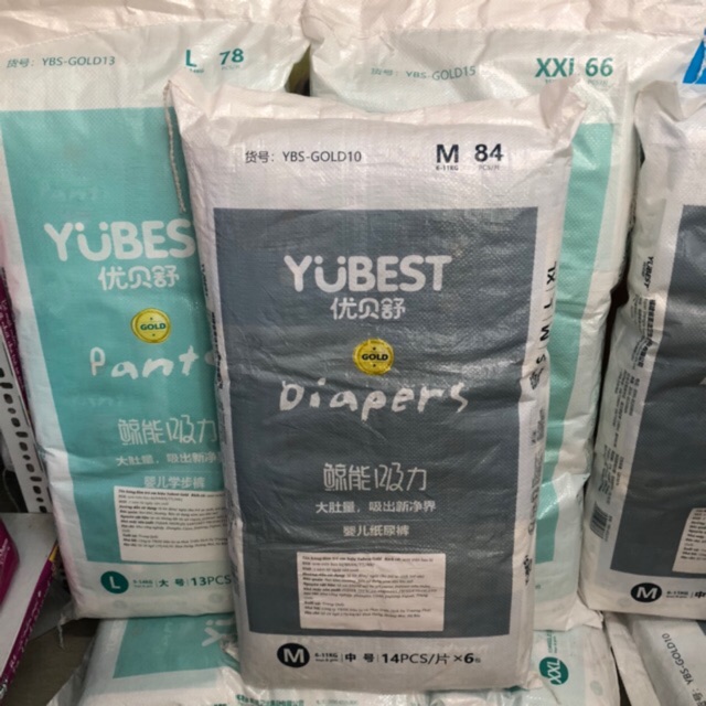 Sỉ/lẻ Bỉm YUBEST GOLD nội địa Trung Quốc quần/dán size S90, M84, L78, XL72, XXL66