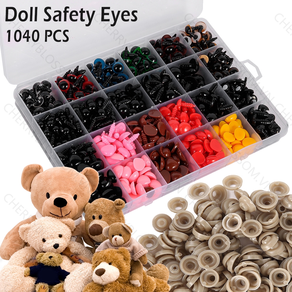 JPRICE 【COD】Set 1040 vòng đệm/ mắt tròn nhựa cho gấu bông/ búp bê tiện dụng