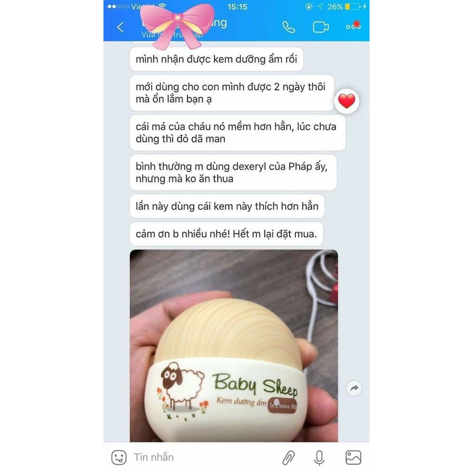 (Chính Hãng) Kem Dưỡng Ẩm Cho Bé Baby Sheep I’m Nature 50gr