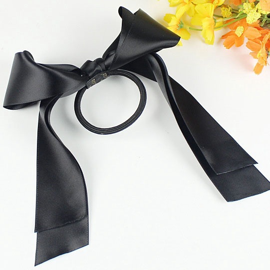 Băng Đô Nơ Hai Lớp Bằng Vải Satin Dễ Thương Phong Cách Hàn Quốc