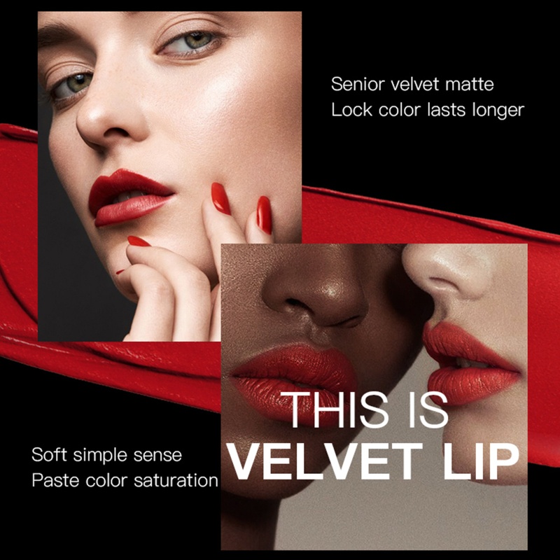 Son Môi Màu Nhung Lì Lâu Trôi Không Thấm Nước Thời Trang Cho Nữ