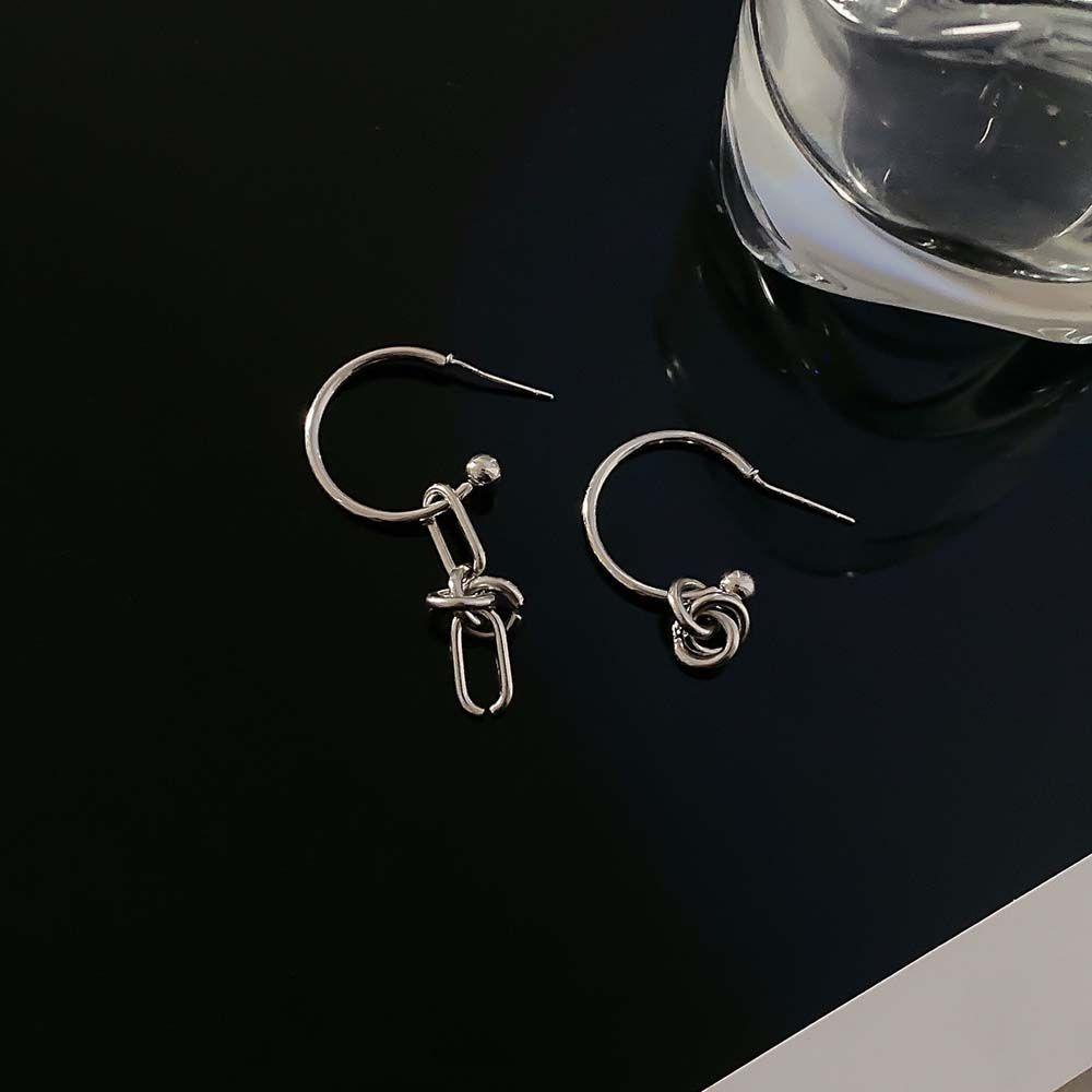 Bông Tai Dáng Dài Thắt Nút Họa Tiết Hình Học Phong Cách Hàn Quốc Thời Trang Cho Nữ