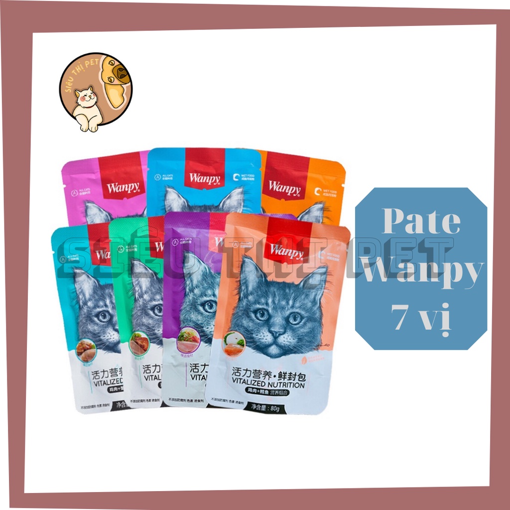 ( Đủ 7 vị )Pate Wanpy cho mèo 80gr giá 1 gói