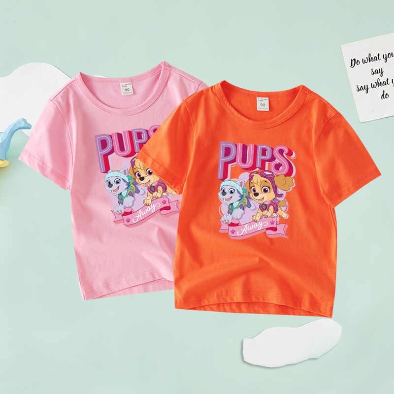 Áo Thun Tay Ngắn Cổ Thuyền Chất Liệu 100% Cotton In Hình Paw Patrol 8 Màu AA016