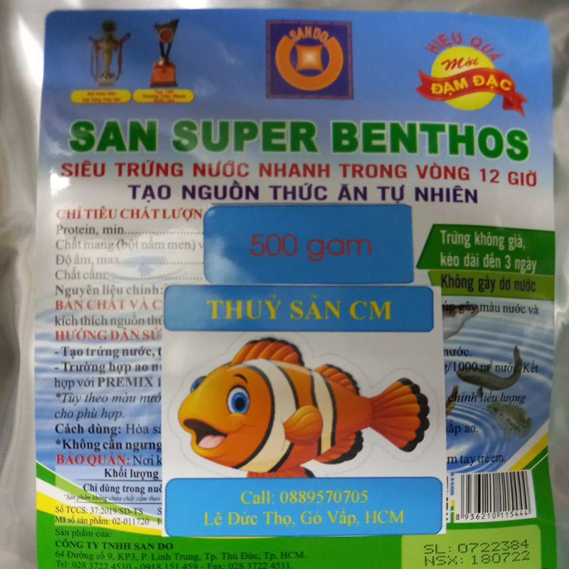 1/2 bịt Tạo Bobo Trứng nước Super Benthos, Tạo moina. trùn chỉ cho cá con