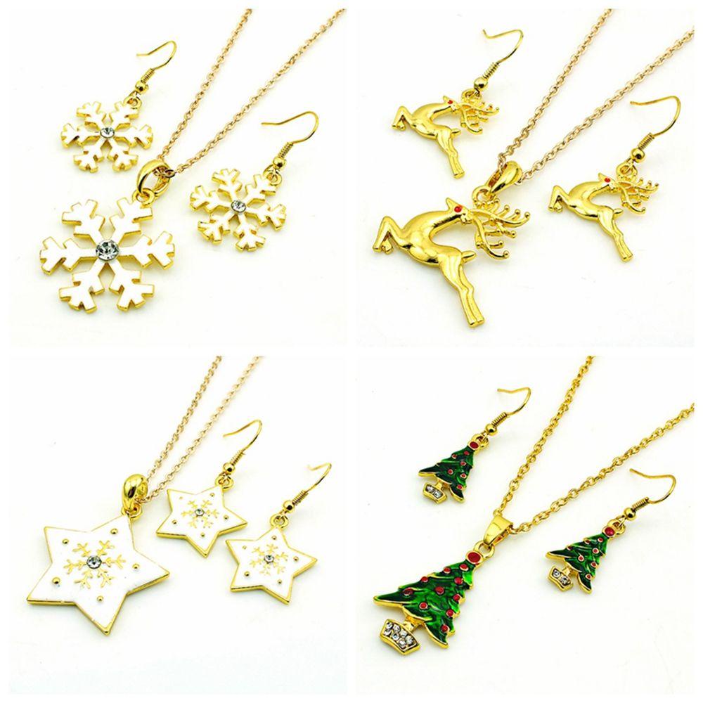 Bộ Trang Sức Giáng Sinh Hình Bông Tuyết Mới Cho Nữ