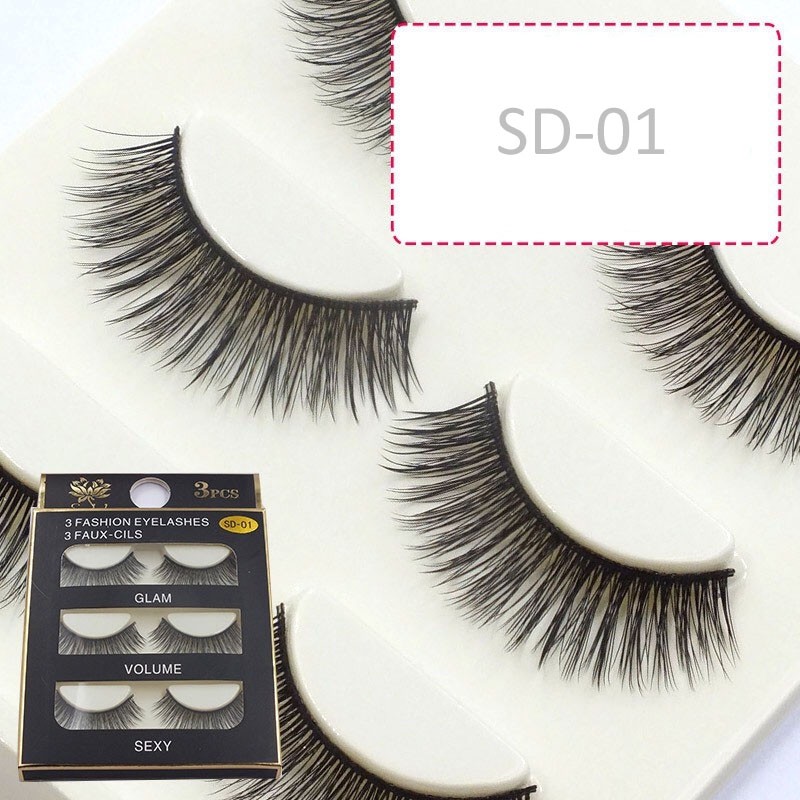 Mi Chồn , Lông Mi Giả Chồn 3D 3PCS 3 Fashion Eyelashes 3 Faux-Cils - bộ 3 cặp