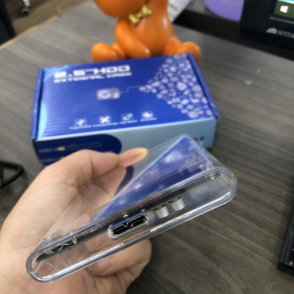 Hộp Đựng Ổ Cứng Di Động Trong Suốt 2.5 Inch Hộp Chuyển Đổi SATA Sang USB 3.0 Micro-B Cho Máy Tính Xách Tay -dc4871