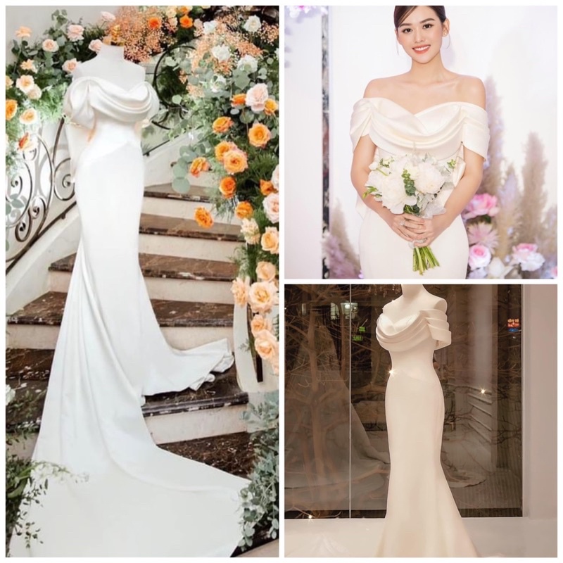 Đầm maxi body mặc cưới nhẹn nhàng kèm nơ lưng siêu dài TRIPBLE T DRESS - size S/M/L - MS211Y