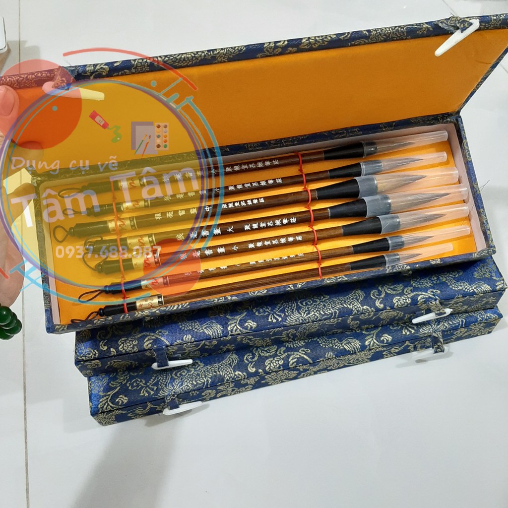 [ TÂM TÂM ]-Bộ cọ thư pháp, cọ thư pháp bộ 5 cây, bộ 7 cây, bộ 9 cây, bộ 11 cây-