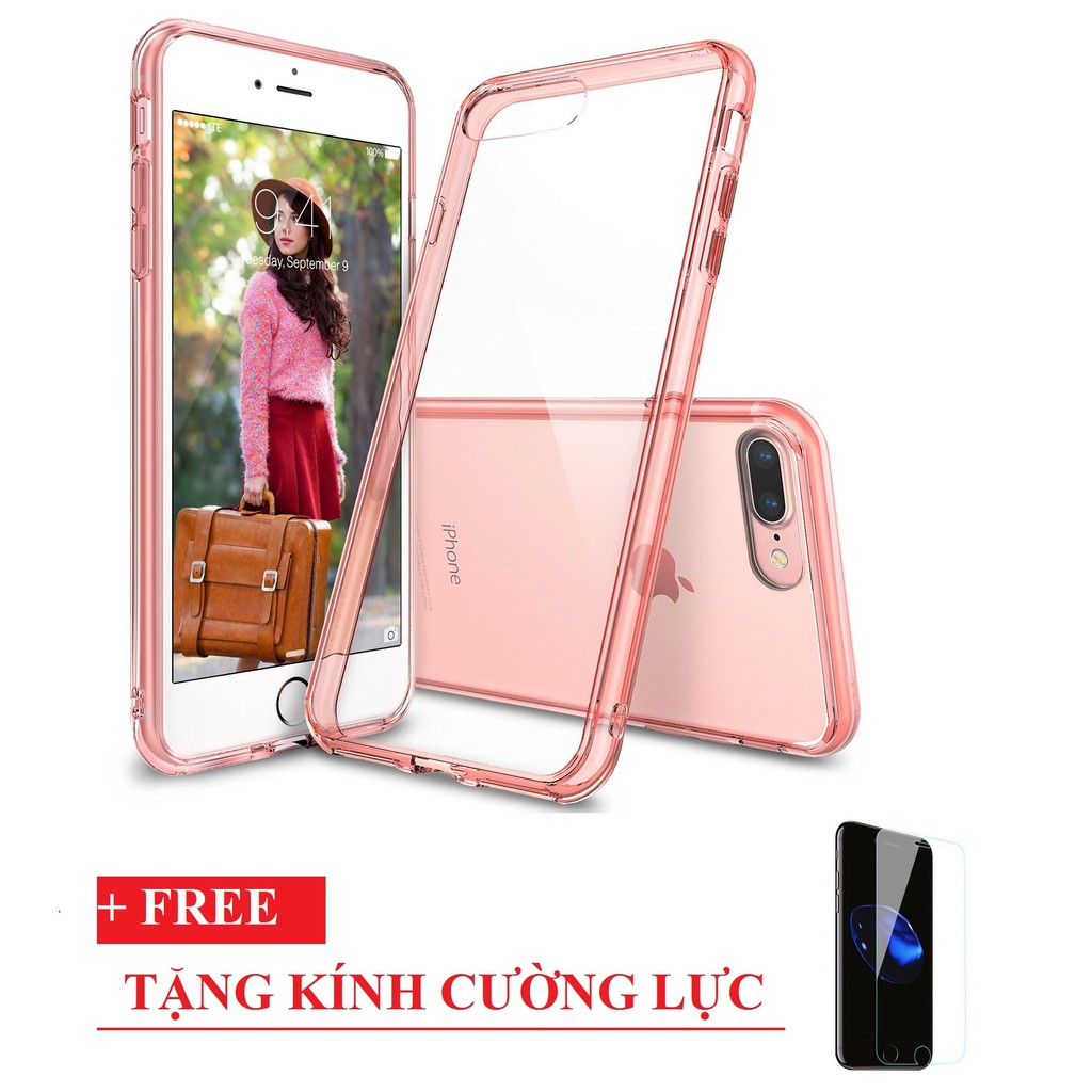 Ốp lưng Ringke Fusion iPhone 7 Plus/ 8 Plus + Kính cường lực