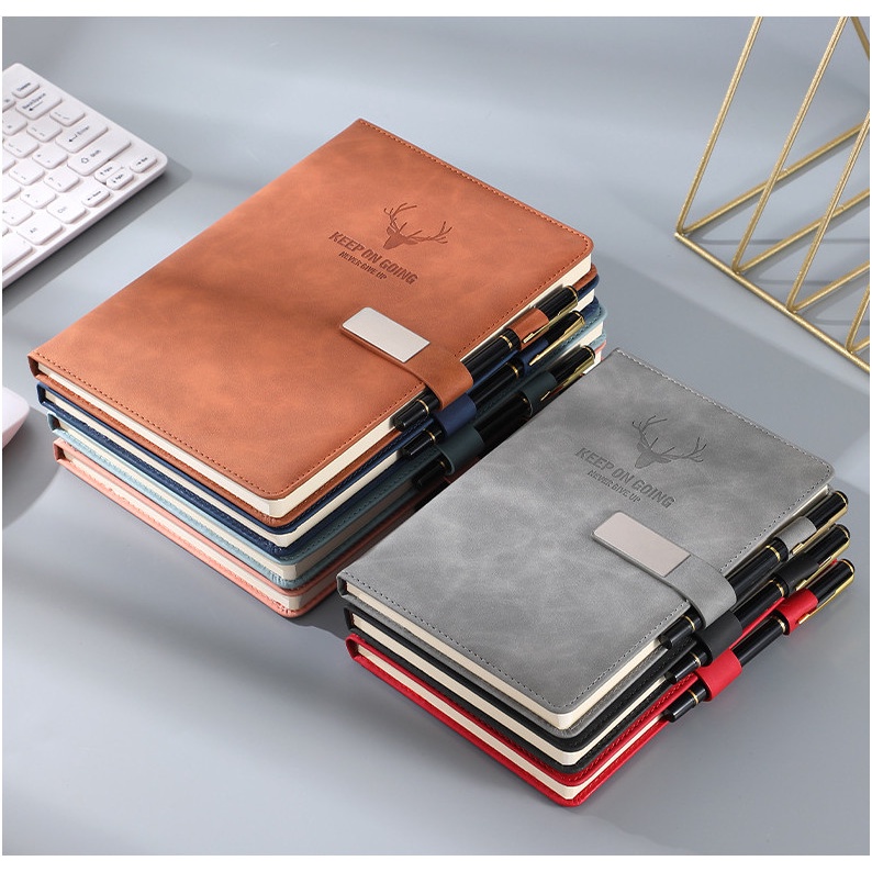 Sổ tay ghi chép vintage bìa da A5 mẫu hươu Junheo làm quà tặng sang trọng JH23 -189