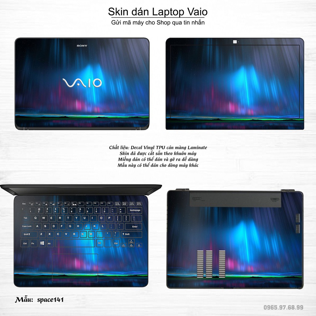 Skin dán Laptop Sony Vaio in hình không gian nhiều mẫu 24 (inbox mã máy cho Shop)