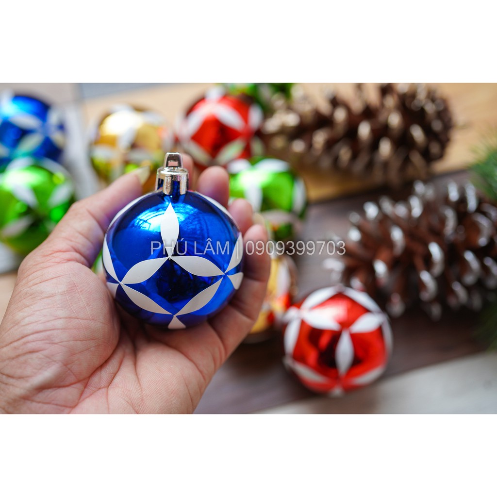 [ HCM ] NOEL - BỊCH 6 TRÁI - CHÂU HOA VĂN / CARO TRANG TRÍ NOEL KÍCH THƯỚC 40 LY, 60 LY, 80LY, 100LY
