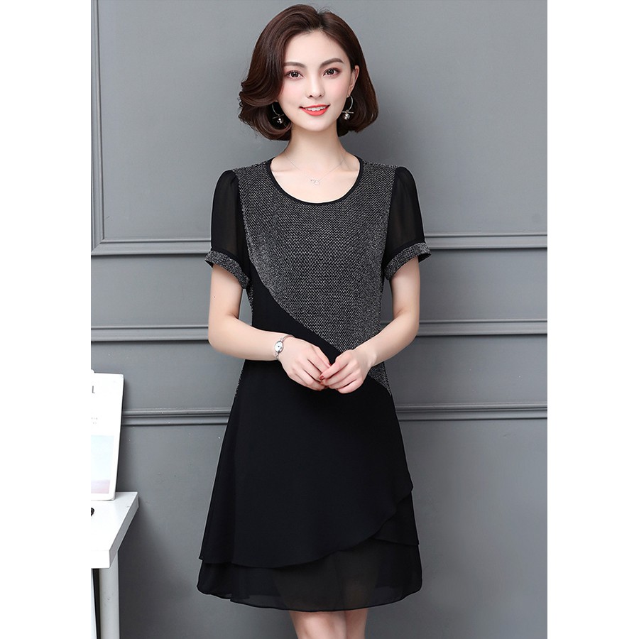 [SALE SỐC] ĐẦM SUÔNG KIM TUYẾN PHỐI VOAN 3 LỚP D3010 ( KHÔNG KÈM PHỤ KIỆN ) Tặng cài áo giao ngẫu nhiên