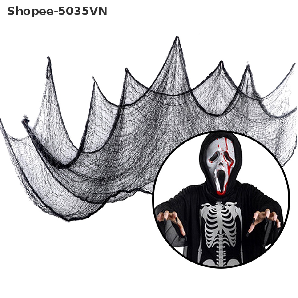{AKIN} Vải Lưới Gạc Cỡ Lớn Màu Đen Trang Trí Nhà Cửa Dịp Halloween {akindofstar1.vn}