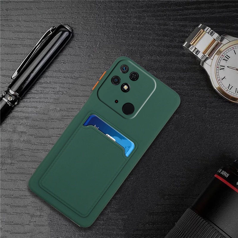 Ốp Điện Thoại TPU Mềm Dạng Ví Đựng Thẻ Cho Xiaomi Redmi 10C 10 10A 11T Pro Poco X3 GT M3 M4
