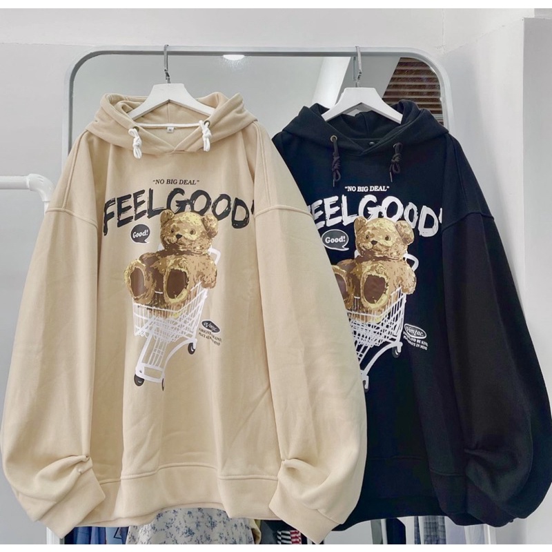 Áo Hoodie “ FeelGood “ Chất nỉ bông mềm mịn Form rộng unisex Nam/ Nữ ( Ảnh + Video thật 100% Hình in cực đep nét chuẩn ) | BigBuy360 - bigbuy360.vn