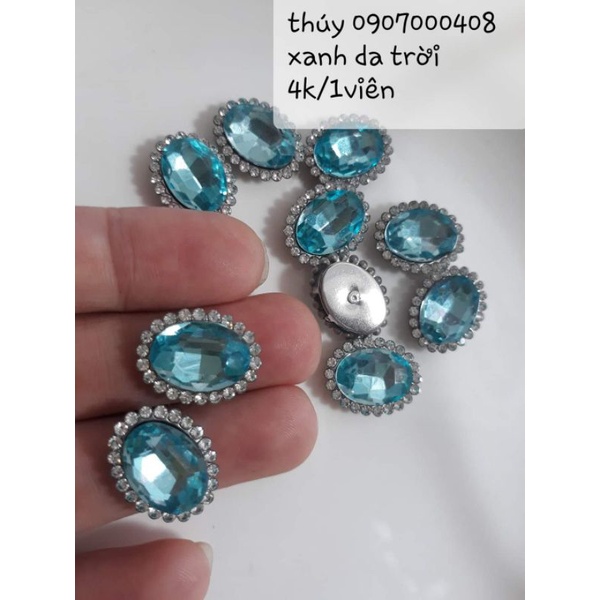 Set 10 viên đá oval viền xoàn