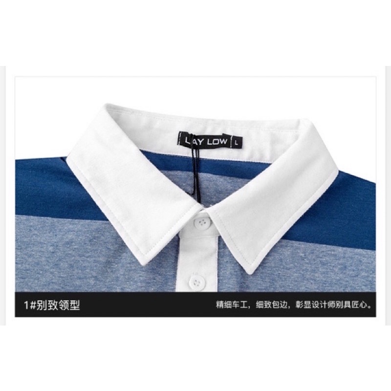 Áo polo kẻ dài tay  chất da cá Nelly Heybig form rộng dành cho nam và nữ 45 50