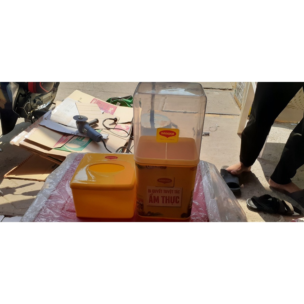 Khay Đựng Thìa Đũa + Hộp Giấy Ăn Duy Tân