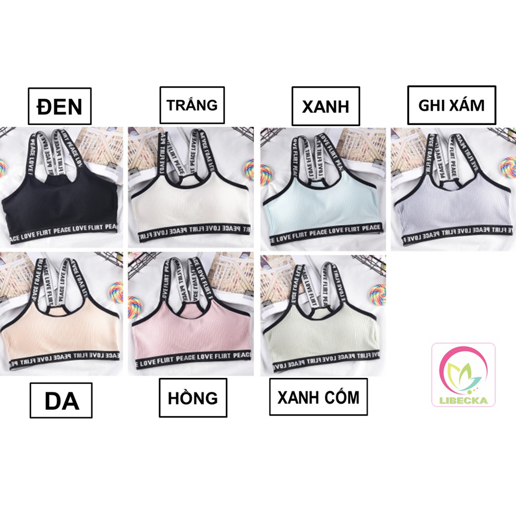 Áo bra nữ áobra 2 dây thể thao len gân tăm ôm nâng ngực siêu đẹp giá rẻ LIBECKA AL25