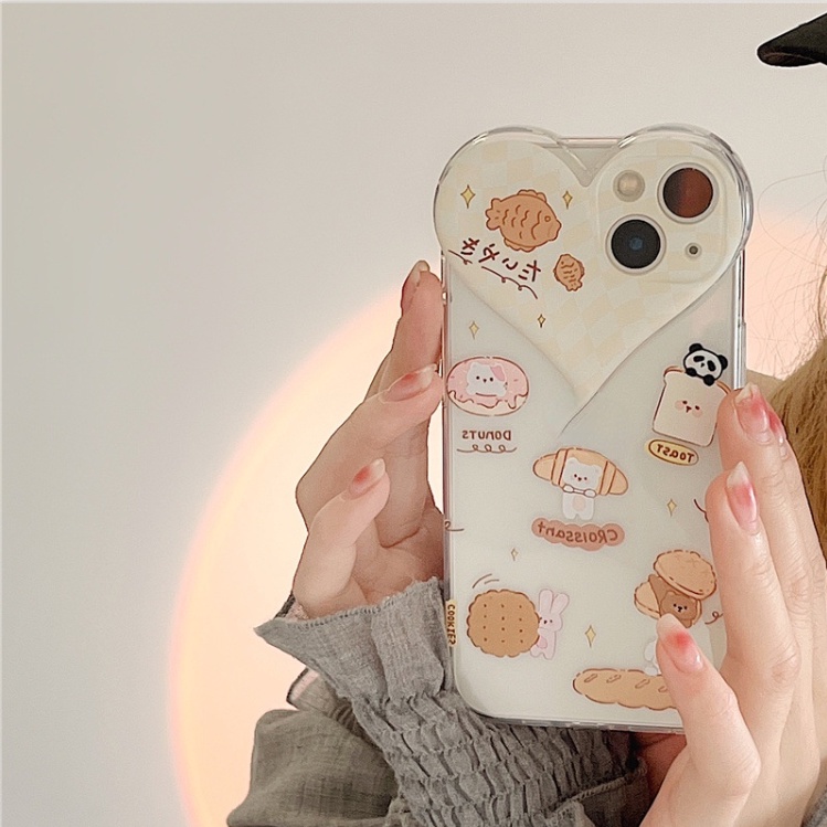 Ốp lưng iphone Ốp Điện Thoại Trong Suốt Họa Tiết Động Vật Bánh Mì Cho Apple iphone 13 xs/7/8/Pro/Max/Mini Dinuo case