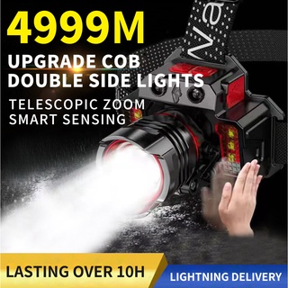 Đèn LED P50 5000 Lumens Đội Đầu Siêu Sáng Có Thể Sạc Lại Loại C Dùng Khi Đi Cắm Trại Ngoài Trời