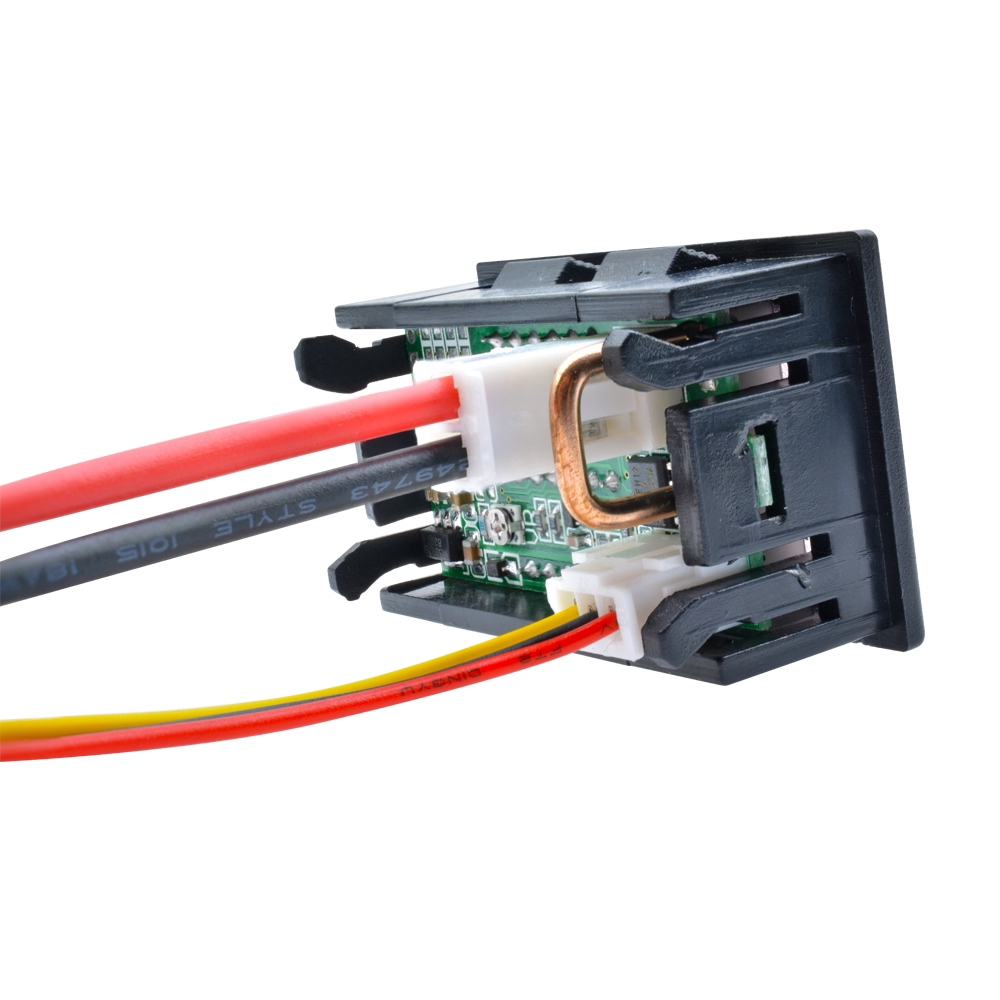 Vôn kế kiêm ampe kế PCBFUN DC 0-200V 10A hiển thị kỹ thuật số kép đỏ và đỏ LED 4 bit 5 dây